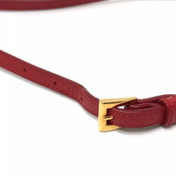 PRADA triangle logo Crossbody Pochette Shoulder Bag Nylon Red - Picture 10 of 14